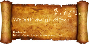 Vásárhelyi Áron névjegykártya